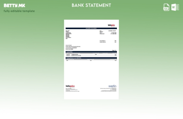 Модерен стил на шаблон за збор за изјава за сметка во Јужна Африка Hellopaisa